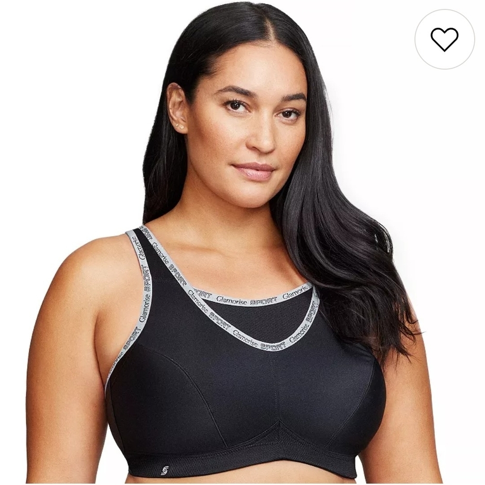 Glamorise Black and Gray Sports Bra